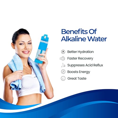 Image of Pexlar Multi Stage Alkaline Water Filter Bottle | Alkaline Water Generator | Blue | 650 ml | BPA Free | Upto 8 to 8.5 pH Alkaline Bottle
