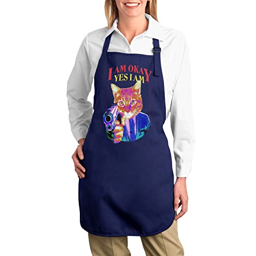 Tablier cuisine marine chat pistolet contre les taches de cuisson
