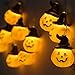Produktbild WFRAU Halloween Kürbis Lichterketten mit 20 LED Perlen Halloween Dekorationen Batterien LED Kürbis-Lichterkette Halloween 3D Kürbis für Halloween, Weihnachten, Party, Zuhause, Garten