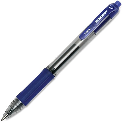 Bolígrafo retráctil de gel azul mediano miniatura 1