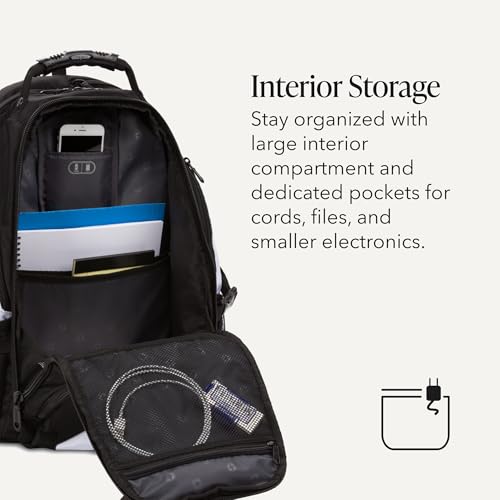 Image of SWISSGEAR 1900 ScanSmart Laptop Backpack, Fits Most 17-Inch Laptops, TSA-Friendly Lay-Flat Design, RFID Protection, and Tablet Pocket, Black, 31L, 18.5-Inch
