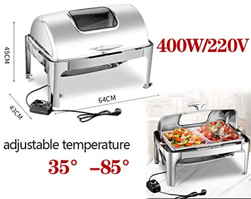 Chafing Dish, Chafing Dish Speisewärmer Elektrisch, 9L Buffetwärmer Edelstahl Warmhaltebehälter Essen für Buffets… – Bild 4