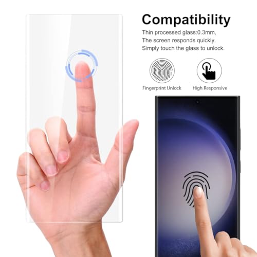 Image of STP FEEL Premium UV Tempered Glass Screen Protector For Samsung Galaxy S22 Ultra 5G (6.8 Inch, Pack of 2) Full Adhesive UV Curved HD Clarity with installation kit