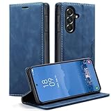 KZB Handyhülle für Samsung Galaxy A57 5G Hülle Premium Leder Klappbar Tasche Flip Hülle Magnet Kartenfach Standfunktion Klapphülle Schutzhülle für Samsung Galaxy A57 - Blau