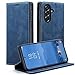KZB Handyhülle für Samsung Galaxy A57 5G Hülle Premium Leder Klappbar Tasche Flip Case Magnet Kartenfach Standfunktion Klapphülle Schutzhülle für Samsung Galaxy A57 - Blau