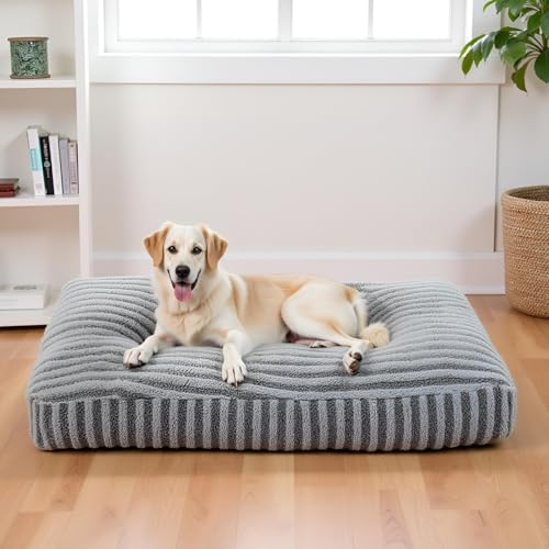 Pawk hundebet Grosse Hunde, XL Hundekissen Waschbar Abnehmbar, Hundekorb Flauschig Atmungsaktiv Anti-Rutsch, Hundebetten für Mittelgroße und Grosse Hunde, 107x69x10cm