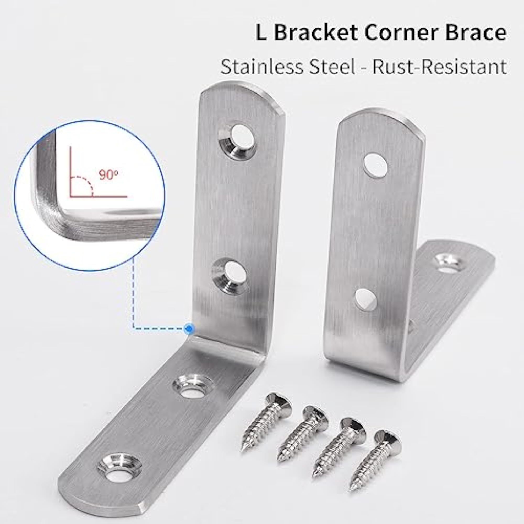 L Corner Brace, 6Pcs Heavy Duty Right Angle Brackets