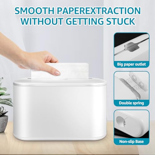 Countertop Multifold Hand Towel Dispenser, Visible Window, Smooth Opening, Non Slip Bottom Napkin Dispenser, Paper Towel Dispenser Box for Kitchen Bathroom Toilet, 32×11.5×21.2cm (white) - Image 4