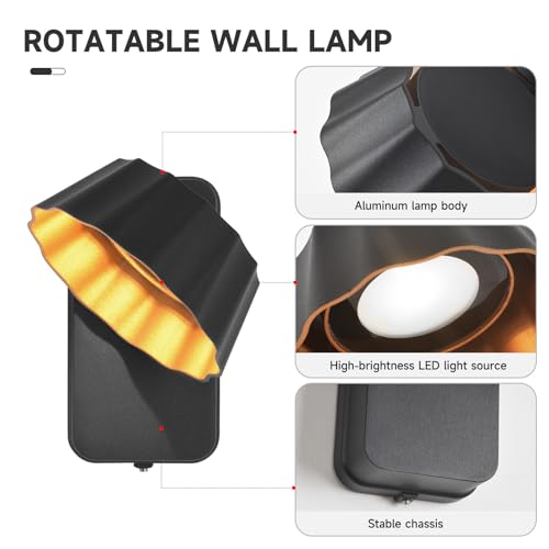 Luz de pared interior exterior giratoria 180° KAWELL con protección impermeable IP65 5