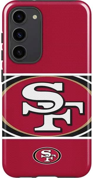 Skinit Pro Phone Case Compatible with Galaxy S23 Plus - Officially Licensed NFL San Franciso 49ers Black & White Design