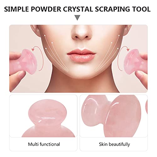HEALLILY 2 Unids Natural Rose Cuarzo Gua Sha Sha Herramienta de Masaje de Hongos Tablero de Raspado de Cristal de Polvo Creativo Barras de Masaje Facial para Pieles de Spa Meditación - imagen 9