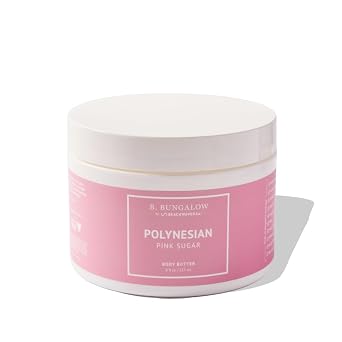 The Beachwaver Co. B. Bungalow Polynesian Pink Sugar Body Butter | Full Size 8 Oz | Cloudberry Seed Oil, Vegan Squalane and Hyaluronic Acid | Caribbean Coconut, Mandarin Orange & Hawaiian Sugar Cane