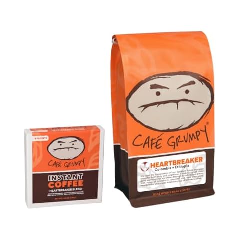 Café Grumpy - Set of 6 Heartbreaker Instant Packets (30g) + 1 Heartbreaker Whole Beans (12oz) Bag Cover