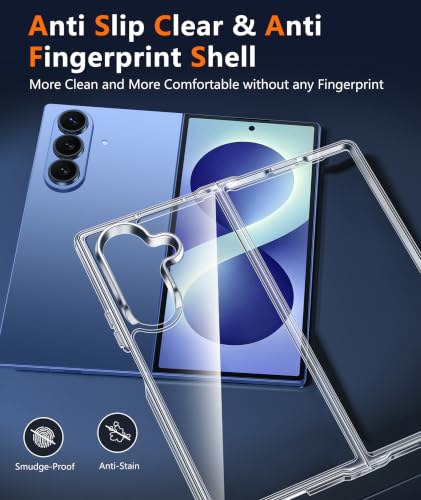 Image of FNTCASE for Galaxy Z-Fold-8 Ultra Case: Samsung Z Fold 7 Clear Case, Tempered Glass Screen Protector, Anti Yellowing, Military Grade Drop Protection, Rugged Shockproof