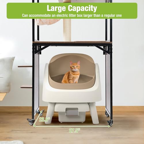 Mueble para arenero de gato con estructura metálica 27.6"L miniatura 2