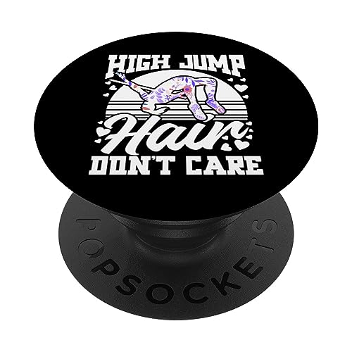 High Jump Hair Don’t Care High Jumping High Jumper Women PopSockets Swappable PopGrip, Black
