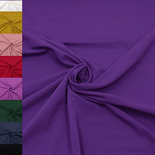 MAGAM-Stoffe Finn Jersey Stoff uni Oeko-Tex Meterware 50cm (13. Violett Aubergine)