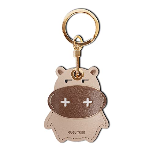 Image of Leather Keychain Case Holder Compatible with Apple AirTag, GPS Airtag Keychain Finder Tracker with Key Ring, Anti-Scratch Protective Air Tag Cover | Leather