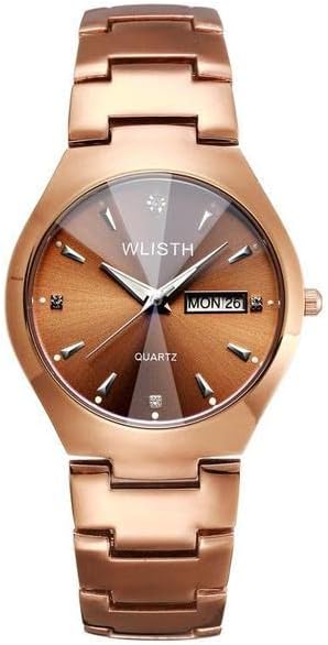 Łσver's Watch Fashion WLISTHs Brand Men Watch Tungsten Steel Lovers Rose Women Couple Chinese-english Calendar Quartz Clock Waterproof Watch