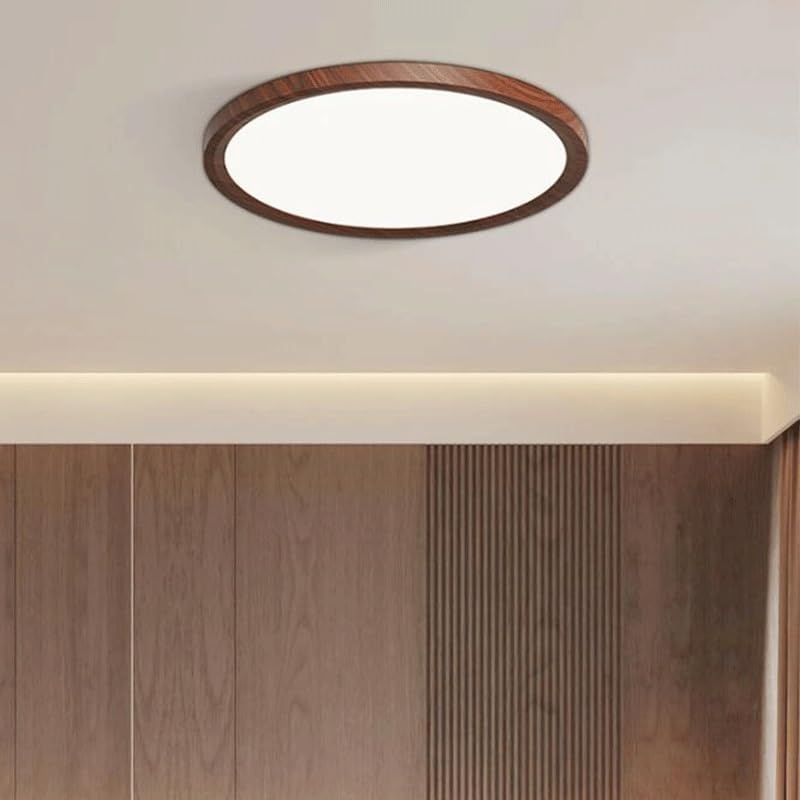 Plafonnier LED ultra-fin noyer de 9,1 pouces à intensité variable