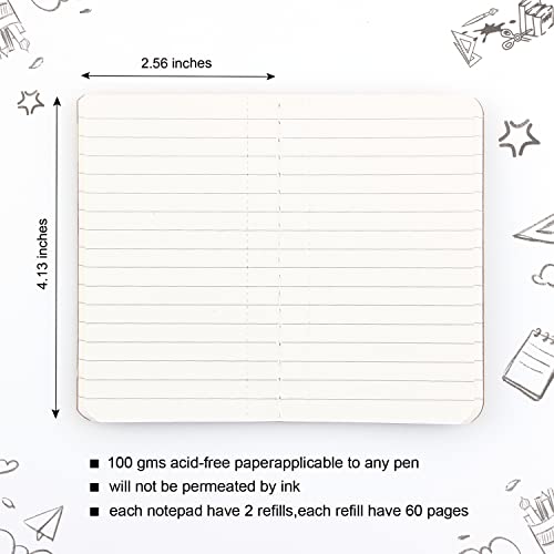 Fasjosma Caderno de couro recarregável, caderno de couro pequeno para viagem, diário de couro vintag