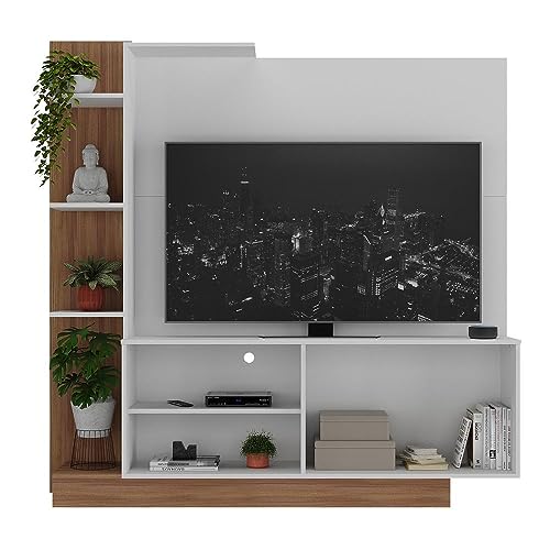 Estante Home Theater P/tv até 55 Pol. Denver Multimóveis Argila Acetinado com Branco Texturizado