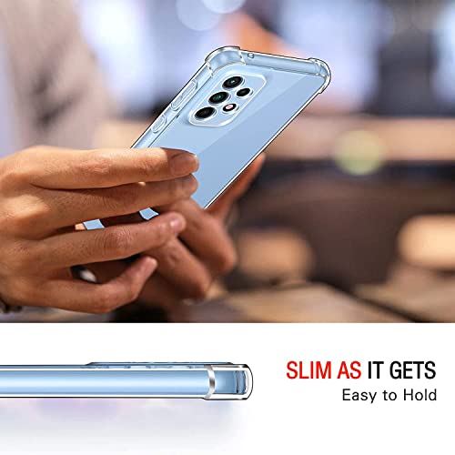 Image of Lustree Back Cover Transparent Case Compatible with Samsung Galaxy M32 5G | Clear + TPU Case with 4 Corner Air Cushion Protection & Camera Protection | Slim& Stylus Cover