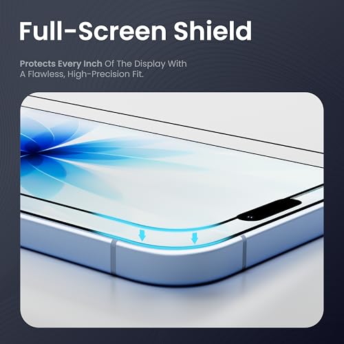 Image of CASEGEAR Impact Pro Screen Protector Compatible With iPhone 17 | Unbreakable Protection | Complete Coverage Tempered Glass | Easy Installation Kit