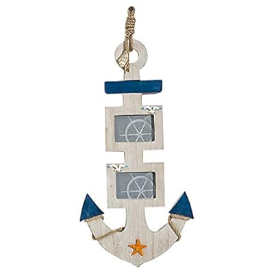 LIOOBO Wooden Anchor Picture Frame Beach Photo Frames Sculptural for Birthday Wedding Nautical Themed Wall Hanging… 41aIH FbWwL. SS400