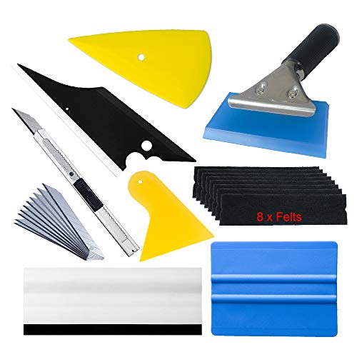 Window Tint Tools Vinyl Wrap Kit for Vehicle Film Including Felt Squeegee,Scraper,Knife Blade