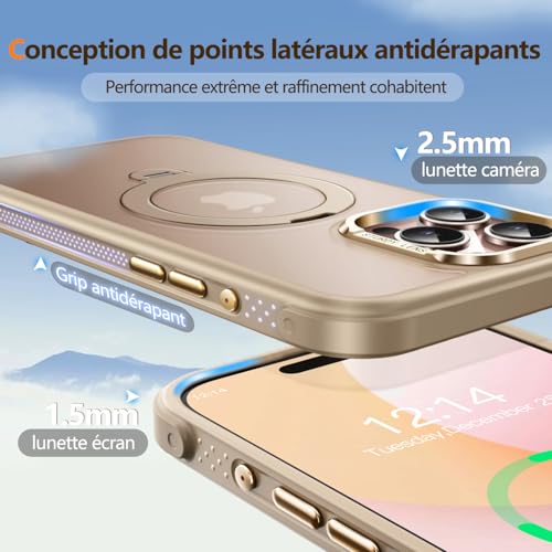 Coque fine iPhone 16 Pro Max translucide or mat toucher peau premium - 4