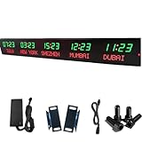 DowPie Orologio GPS con Fuso orario Mondiale, Orologio Digitale a LED ad Alta luminosità con visualizzazione di 5 Città, Robusto Corpo in Alluminio e Basso consumo energetico. 110v