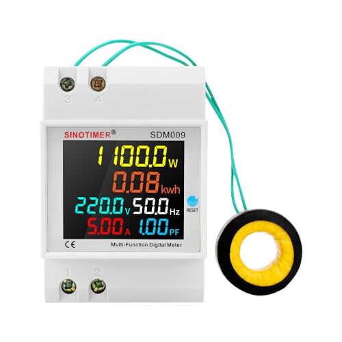 6 in 1 �P���G�l���M�[���[�^�[ DIN ���[�� �d�C�g�p�ʃ��j�^�[ AC 40-300V 100A �d���v �d���v ���b�g kWh ���g���p���[���[�^�[ �O��CT 110V