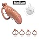 AMAZBEE Third Generation Peniskäfig Set Mit 4 Hahnkäfig Sprengring,Herren Keuschheitskäfig Bondage Klein Wirklichkeitsgetreu Dildo Peniskäfig Harz 3D Männer Cock Cage Sex Spielzeug für die Männer (M)