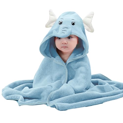 Image of Baby Hooded Towels,31 x 31 in Baby Washcloths, Infant Super Soft Baby Bath Towels with Hood for Toddlers1-3,Highly Absorbent Viscose Hooded Towel for Boys, Girls, Newborn Essentials