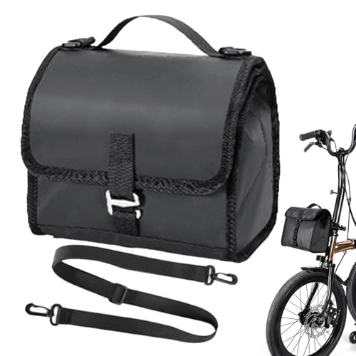 ハンドルバッグ 自転車用,フロント 収納 バッグ 折り畳み式 - 7リットル クイックリリース 保冷保熱 防水 通勤 フィットネス 旅行用