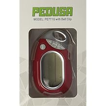 Pedusa PE-771 Tri-Axis Multi-Function Pocket Pedometer Red with Holster/Belt Clip