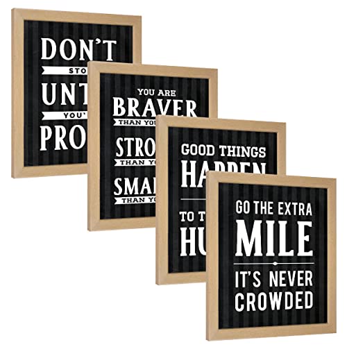 Image of Chaka Chaundh - Hustle, Braver, Stronger, Smarter & Extra Mile Quotes Poster Frame - Motivational Quotes frames - Framed posters - Photos with quotes - (13.6 X 10.6 inches)-Set of 4