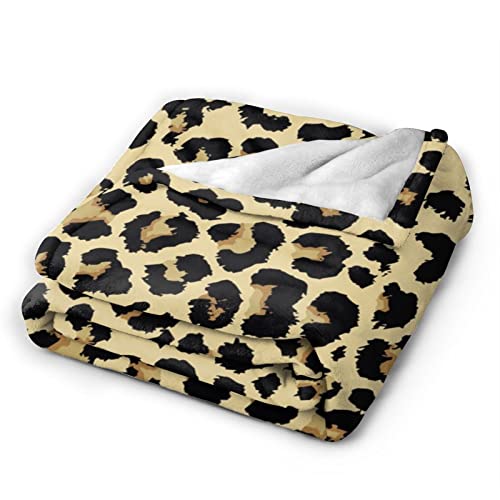 Nfgse Flannel Fleece Throw Blanket For Fall Winter Spring All Season Ultra-Soft Fuzzy Plush Fluffy Blanket 60 X 50 Inches Luxury Flannel Lap Blankets Cheetah Leopard Print Animal Skin #TOP1