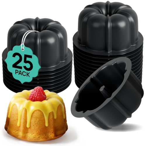 O'CREME Mini Silicone Cake & Dessert Molds, 25 Pack