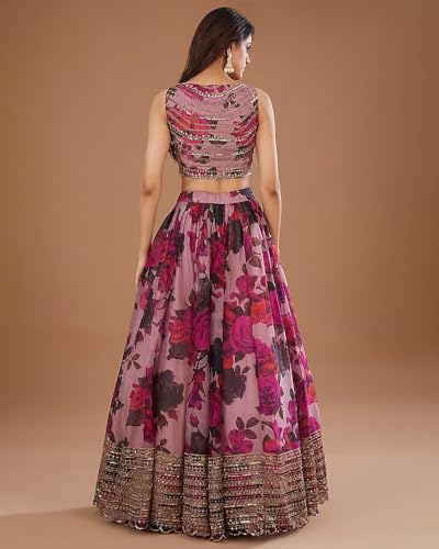 Ready To Wear Indian Lehenga Choli, Duppatt with Stitched Blouse For Women, Bridesmaid, Party, Festival Wear2