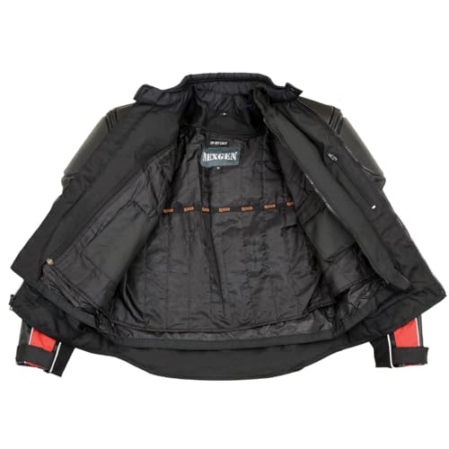 Image of NexGen SH2153 Men's Black CE Armored Motorcycle Textile and Leather Combo Jacket