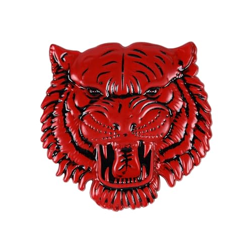 Image of JVCV 3D Metal Tiger Sticker Chrome Logo Decal Emblem Badge for All Cars Bikes Laptops Headphones Helmets Home Office Accessory (Tiger, Red)