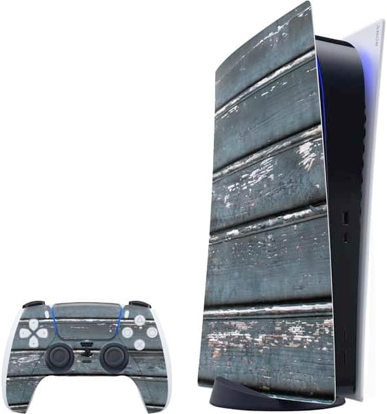 Skinit Decal Gaming Skin Compatible with PS5 Bundle - Natural Weathered Wood Design