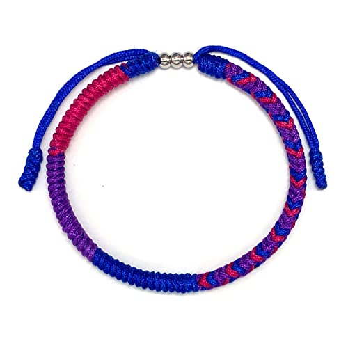 Lamibee Bisexual Pride Proud Love Boho Style Wrist Wrap Bracelet, Amulet And Boho Rope Bracelet Bangles For Women Men Thread, Lucky And Protection String (Bisexual) #TOP4