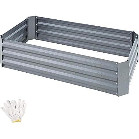 TecTake 403447 Hochbeet aus verzinktem Stahl, stabil, wetterfest und pflegeleicht, 120 x 60 x 30 cm, Gartenbeet vielseitig nutzbar Cover