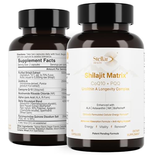 Stellar Health Clinical Mitochondrial Complex - Shilajit 5787mg Extract Equivalent NAD+ Booster -