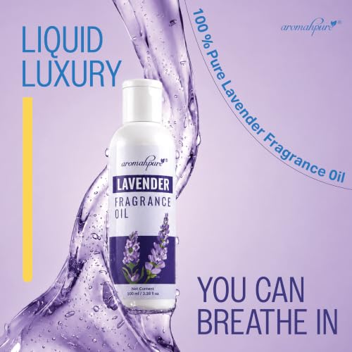 Image of Aromahpure Lavender Aroma Oil | 100ml Undiluted & Natural | Long-Lasting Scent for Aromatherapy, Candle & Soap Making, Diffusers, Room Freshener, Humidifier, Bathroom Revitalizer & Home Essentials