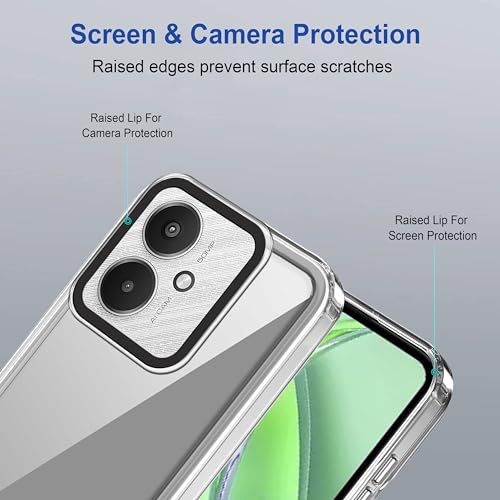 Image of amazon basics Back Case Cover for Mi Redmi 13C 5G | Compatible for Mi Redmi 13C 5G Back Case Cover | Case Cover with Camera Protection | (TPU + PC | Transparent)