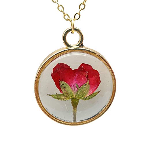 5 pezzi vero pendente di fiori di rosa gialla, ciondolo di fiori di